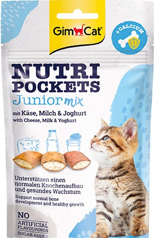 GimCat Nutri Pockets Junior Mix 60g (juust, piim ja jogurt)