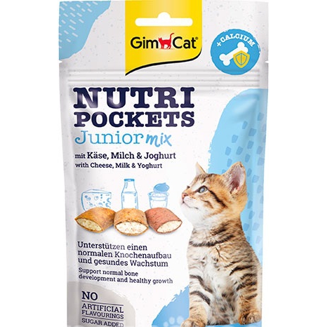 GimCat Nutri Pockets Junior Mix 60g (juust, piim ja jogurt)