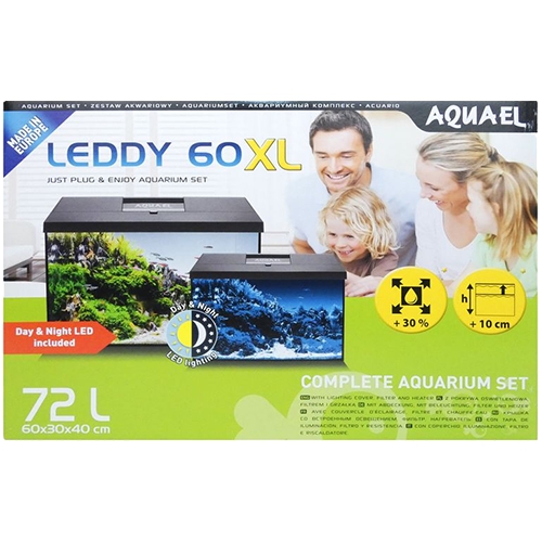 Leddy 60 XL Black Tropical Aquarium Set 72 L