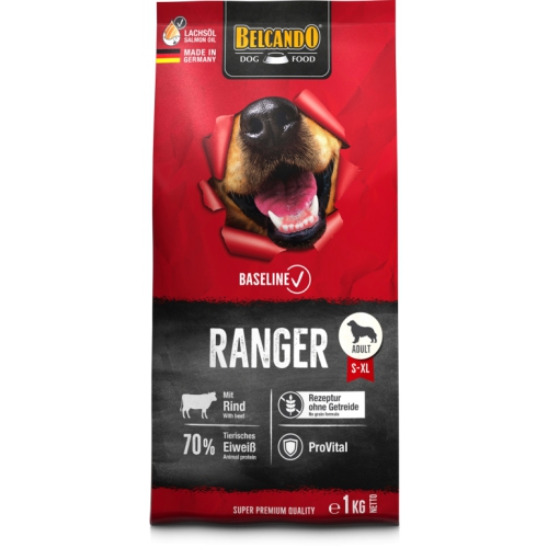 Belcando Baseline Ranger Grain Free 1kg (linnu ja loomalihaga)