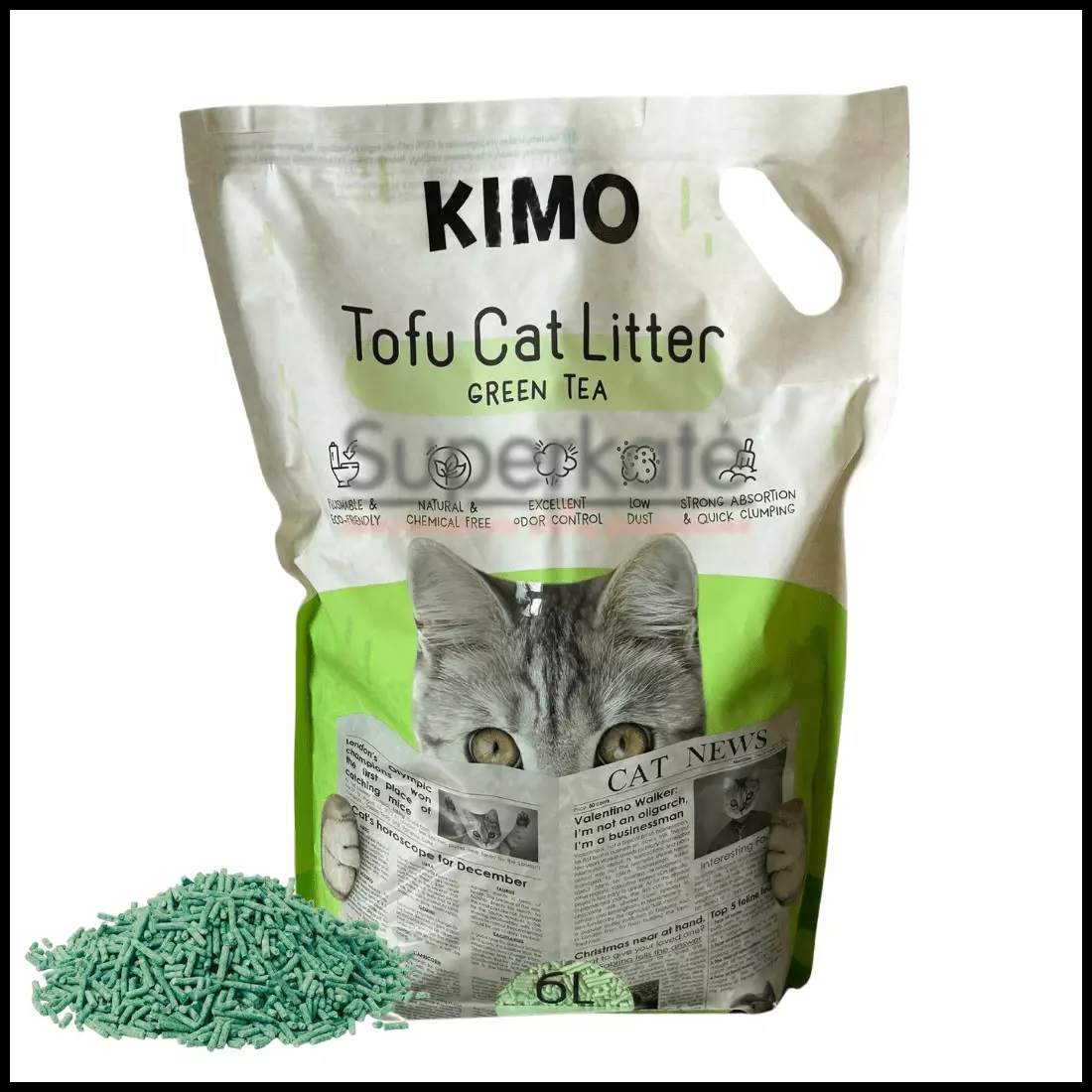 KIMO  Green Tea tofu cat litter (soy) 6l