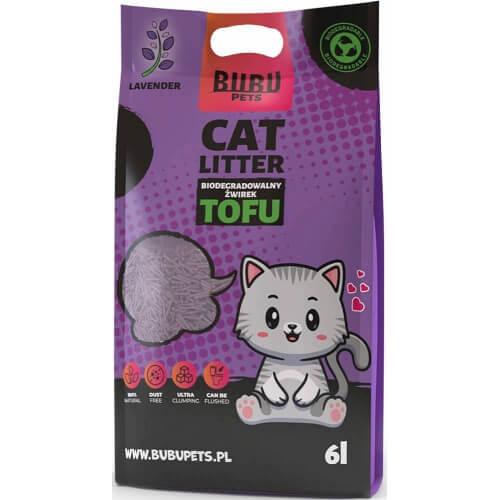 Bubu Pets lavendli lõhnaga tofu kassiliiv 2,5 kg / 6L