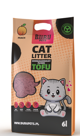 Bubu Pets virsiku lõhnaga tofu kassiliiv 2,5 kg / 6L
