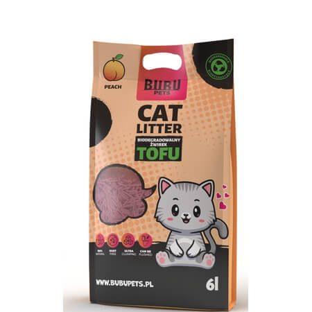 Bubu Pets virsiku lõhnaga tofu kassiliiv 2,5 kg / 6L