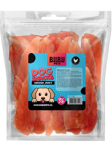BUBU PETS dog snacks 500g chicken breasts fillets soft 20 unit/case (kanaliha filee)