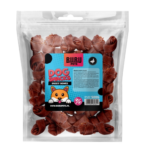 BUBU PETS dog snacks 500g knotted bones with duck soft 20 unit/case (pardiliha)