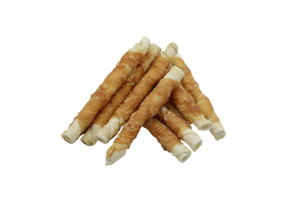 BUBU PETS dog snacks 500g beef skin sticks wrapped with chicken 17cm 20 unit/case (loomaliha)