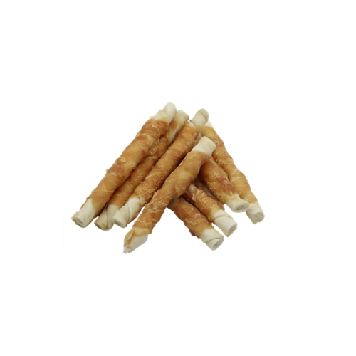 BUBU PETS dog snacks 500g beef skin sticks wrapped with chicken 17cm 20 unit/case (loomaliha)