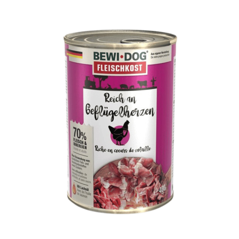 Bewi Dog rich in Poultry Hearts (linnuliha süda) 400g