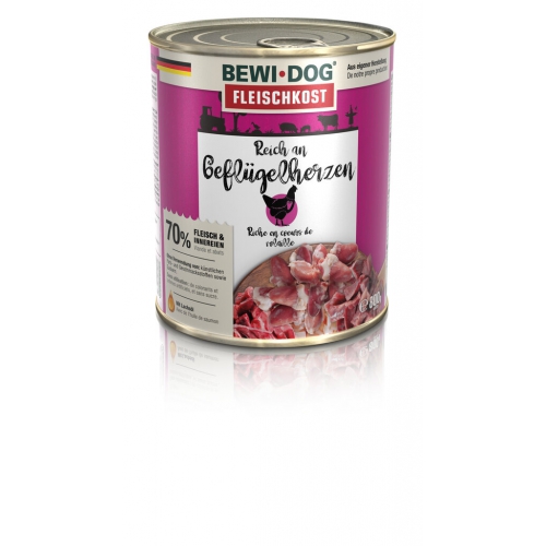Bewi Dog Rich in Poultry Hearts (linnuliha süda) 800g
