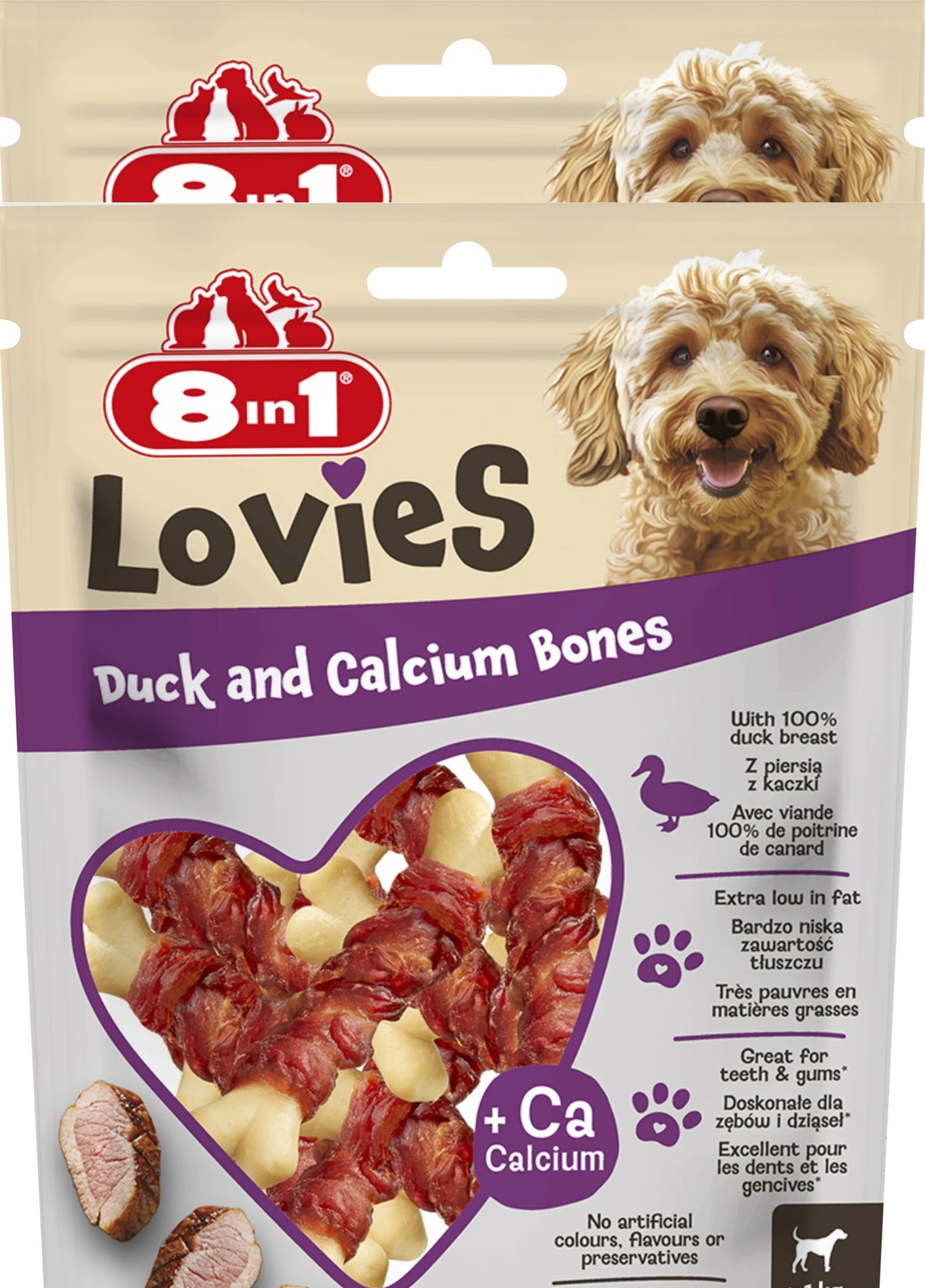 8in1 Lovies Duck & Calcium Bones 80g