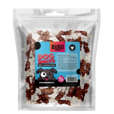 BUBU PETS dog snacks 500g calcium bones mini wrapped in beef (veiseliha)
